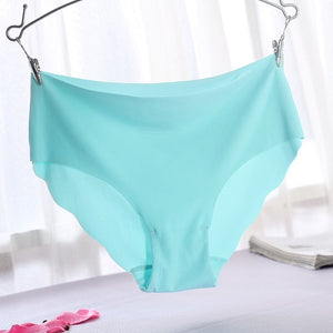 3 Pack ! Solid Ladies Women Seamless Panties Ice Silk Underwear G String Underpants Sexy Lingerie Briefs Hipster Intimates