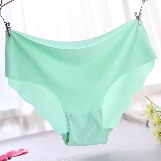 3 Pack ! Solid Ladies Women Seamless Panties Ice Silk Underwear G String Underpants Sexy Lingerie Briefs Hipster Intimates