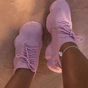 Air Mesh Women Sneaker Sock Shoes Summer Breathable Cross Tie Platform Round Toe Casual Fashion Sport Lace Up 2020 Female Girl