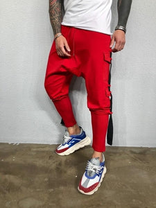 'Men's Tracksuit Pants with Tether, Hip Hop, Big Pocket and Leg Straps Sweatpants Casual  Full Length   Pants