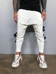 'Men's Tracksuit Pants with Tether, Hip Hop, Big Pocket and Leg Straps Sweatpants Casual  Full Length   Pants