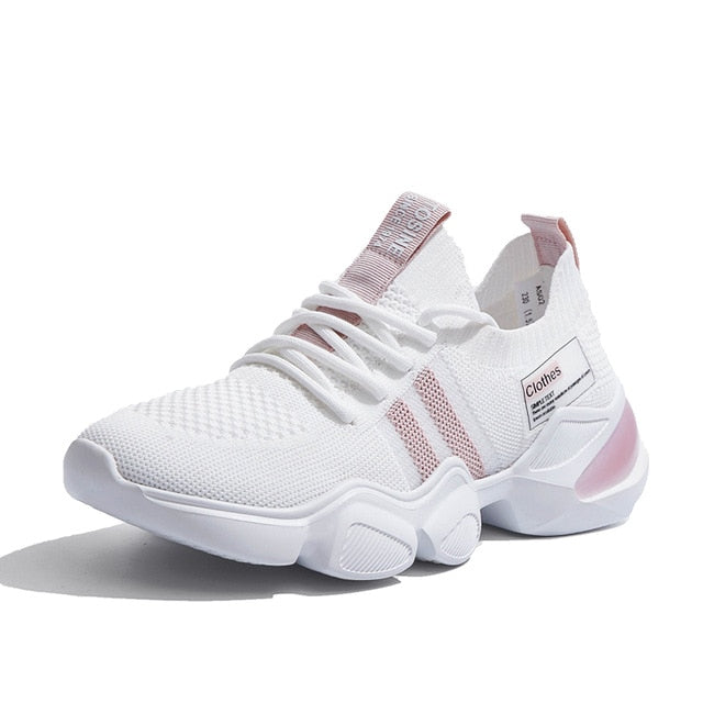 2020 Women Sneakers White Casual Platform Sneakers Summer Mesh Running Walking Shoes Trainers Women Sport Shoes Vulcanize Shoes