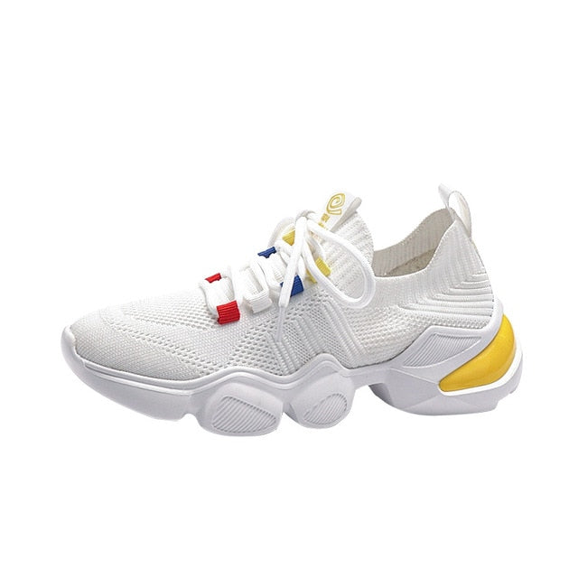 2020 Women Sneakers White Casual Platform Sneakers Summer Mesh Running Walking Shoes Trainers Women Sport Shoes Vulcanize Shoes